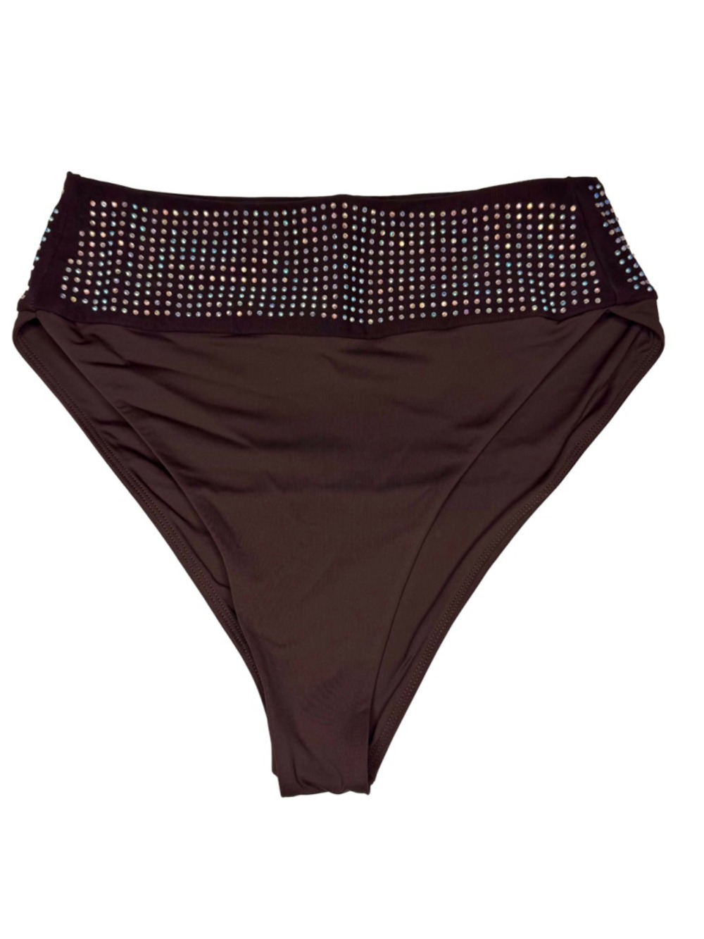 Beach Riot Bikini BOTTOM Woman’s Brown Rhinestone Swimsuit Medium